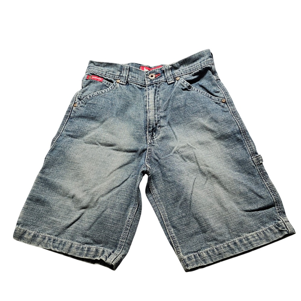 Ecko Unltd Carpenter Denim Shorts Boys 10 Blue Streetwear Y2K Rhino Utility